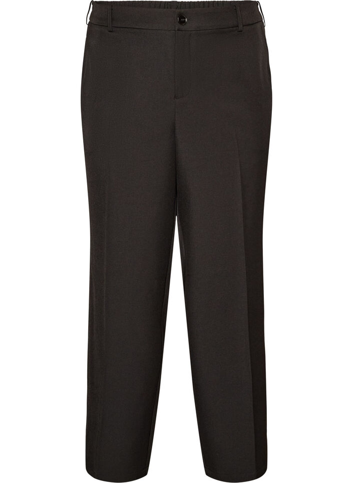 High-waisted tailored trousers with straight legs, Black, Packshot image number 0