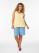Tank top in organic cotton with V-neck and buttons, Yellow, Model image number 1