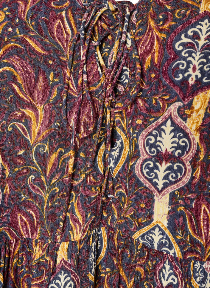 Blouse with paisley print and lace detail, Purple, Packshot image number 2