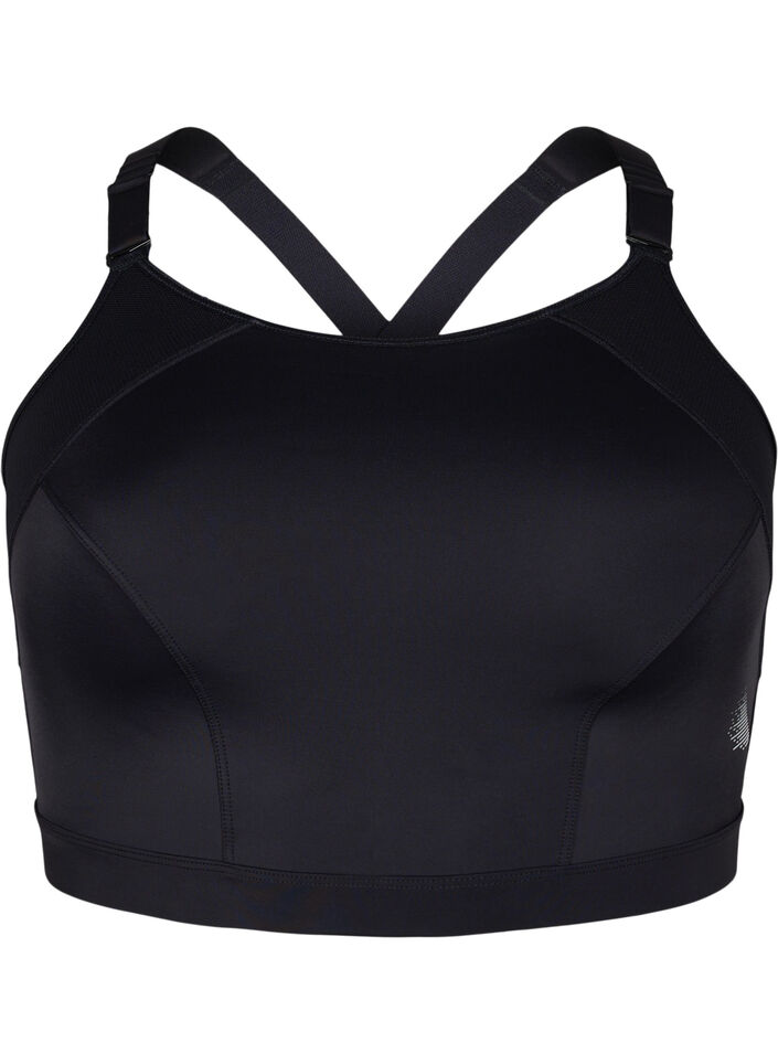 CORE, SUPER HIGH, SPORTS BRA - Sports bra with adjustable shoulder straps, Black, Packshot image number 0