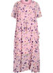 Long dress with batwing sleeves and floral print, Rose Flower AOP, Packshot image number 0