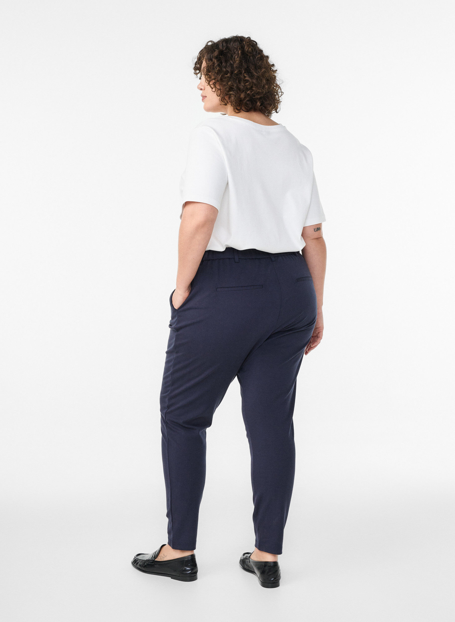 Zizzifashion Cropped Maddison trousers, Blue, Model image number 1