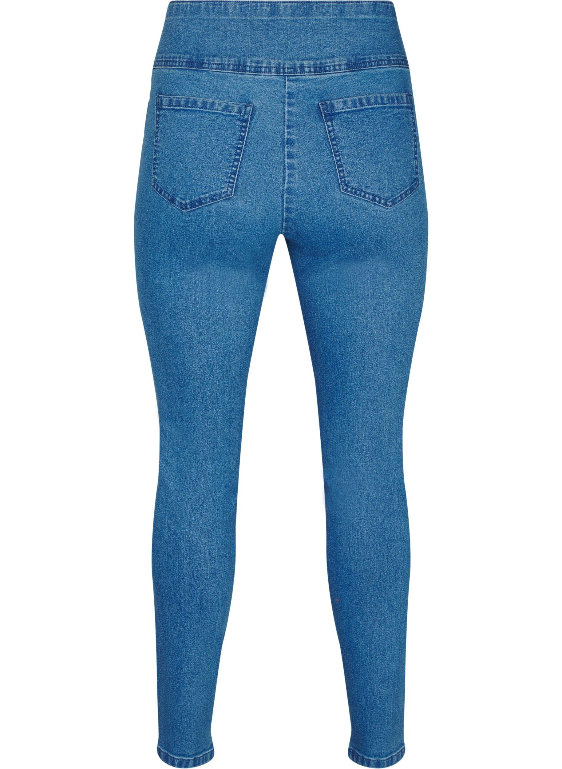 ZizzifashionStretchy jeggings with a high waist, Light Blue, Packshot image number 1