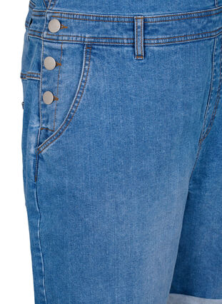 Denim overalls shorts, Light blue denim, Packshot image number 3