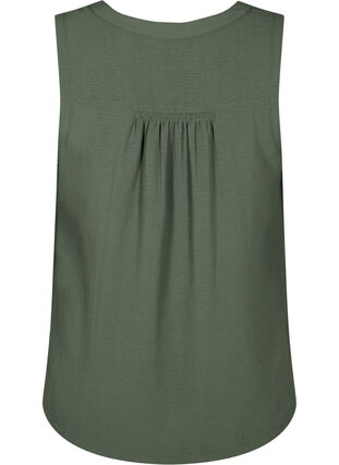 Sleeveless top with wrinkle details, Thyme, Packshot image number 1
