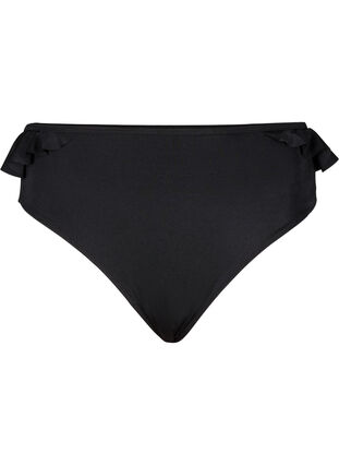 Bikini briefs with ruffles, Black, Packshot image number 0