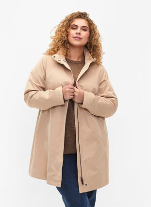 Jacket with pockets and high collar, Nomad, Model image number 0