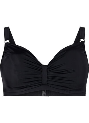 Bikini underwire bra with draping, Black, Packshot image number 0