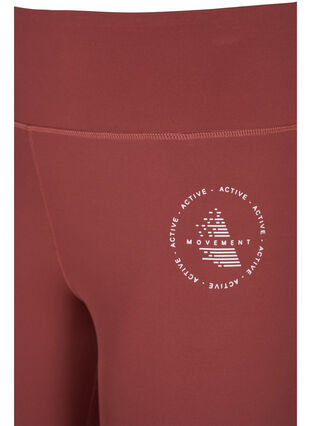 Solid-coloured gym leggings, Sable, Packshot image number 2