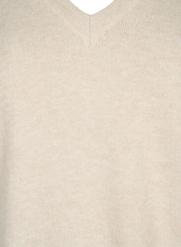 Melange v-neck pullover, P. Stone w.White Mel, Packshot image number 2