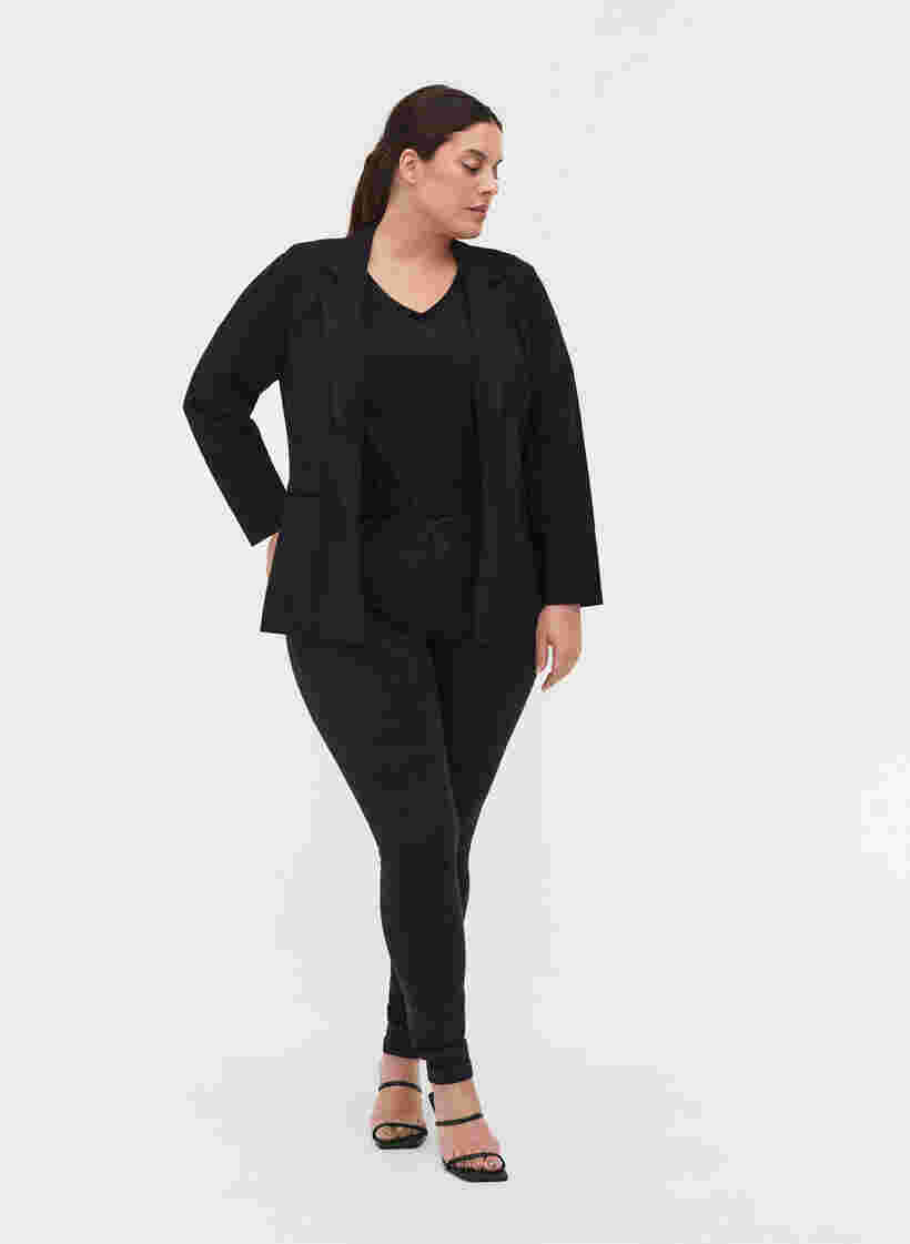 Simple blazer with button, Black, Model image number 2