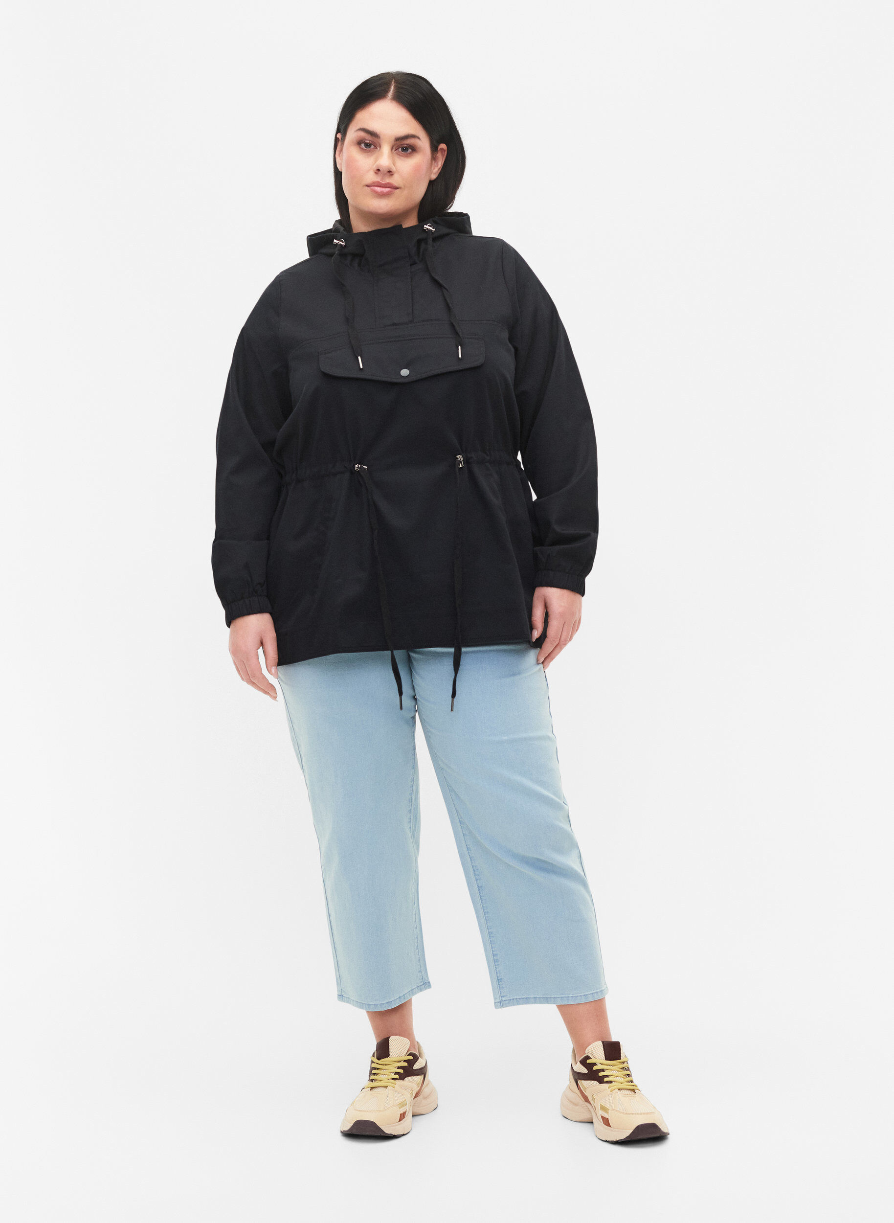 Zizzifashion Anorak with hood and pocket, Black, Model image number 3