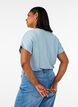 Viscose T-shirt with glitter stripes, Light Blue, Model image number 2