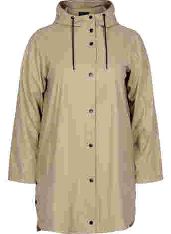 Rain coat with a hood and pockets