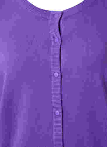 Ribbed cardigan with button closure, Purple Opulence, Packshot image number 2