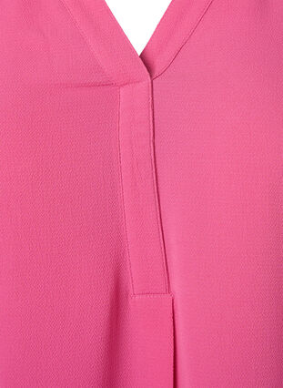 Plain colour top with v-neck, Shocking Pink, Packshot image number 2