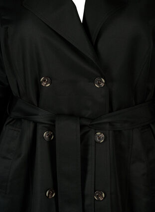 Short trench coat with belt, Black, Packshot image number 2