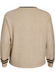 Jumper with logo and contrast stripes, Beige, Packshot image number 1