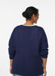 Structured knit cardigan with ball-shaped buttons, Blue, Model image number 2
