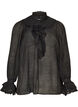 Viscose blouse with ruffles and long sleeves, Black, Packshot image number 0