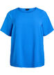 Short-sleeved blouse with round neck, Blue, Packshot image number 0