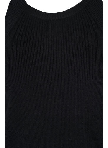 Knitted top with open shoulder detail, Black, Packshot image number 2