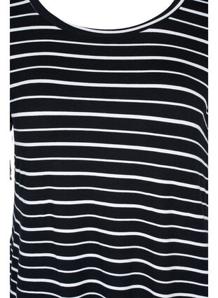 Short-sleeved dress, Black w. Stripe, Packshot image number 2