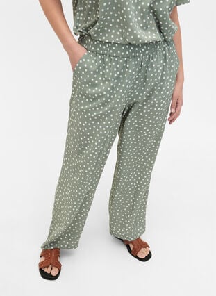 FLASH - Pants with print and pockets, Iceberg Green Dot, Model image number 2