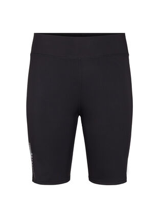 Tight-fitting workout shorts with logo, Black, Packshot image number 0