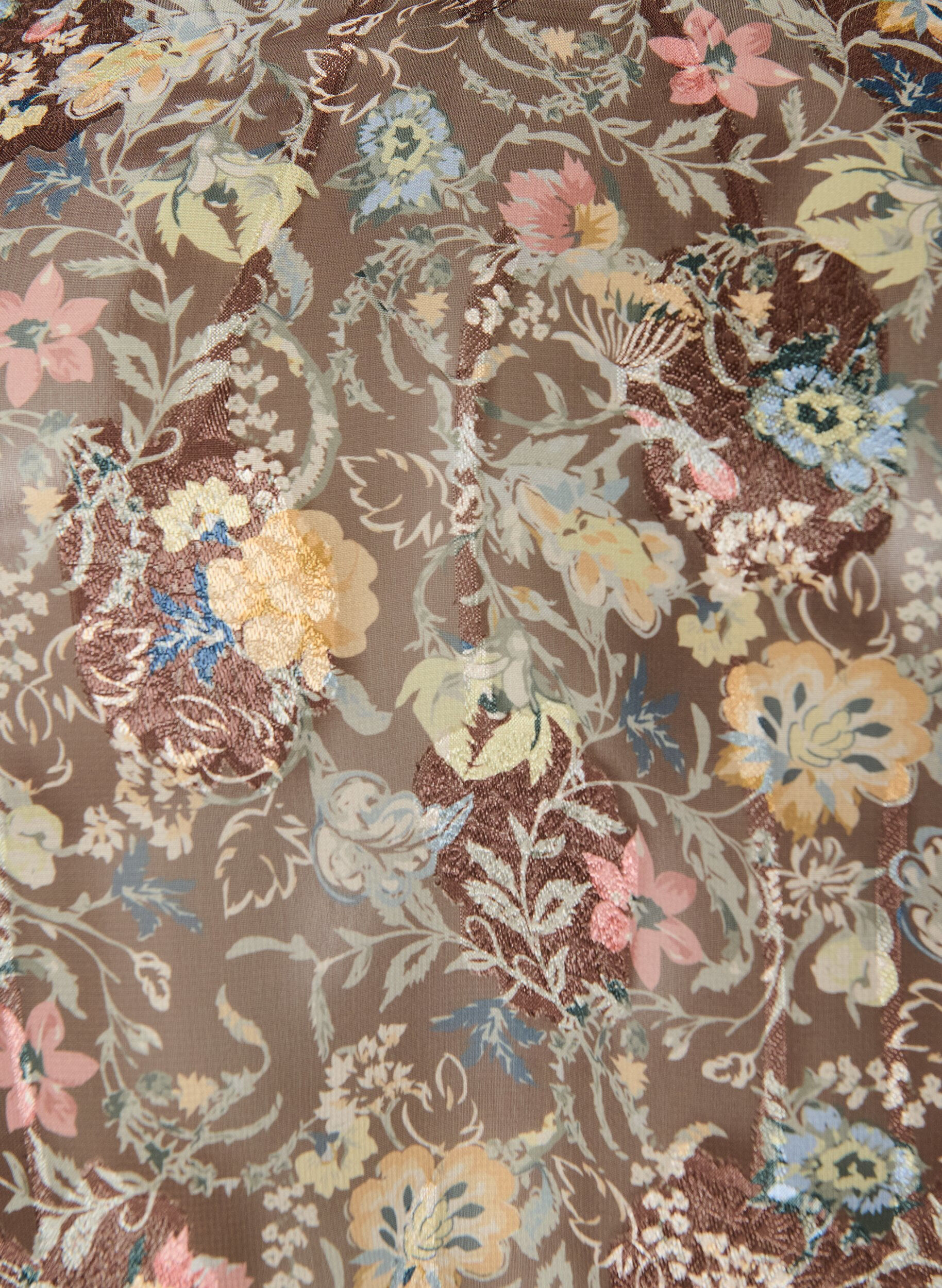 ZizzifashionBlouse with floral print and balloon sleeves, Brown, Packshot image number 2