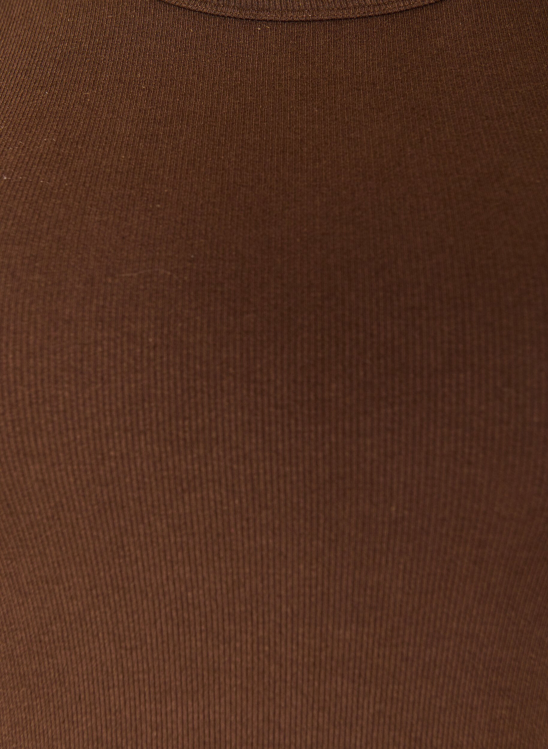 ZizzifashionCotton ribbed top with high neck, Brown, Packshot image number 2