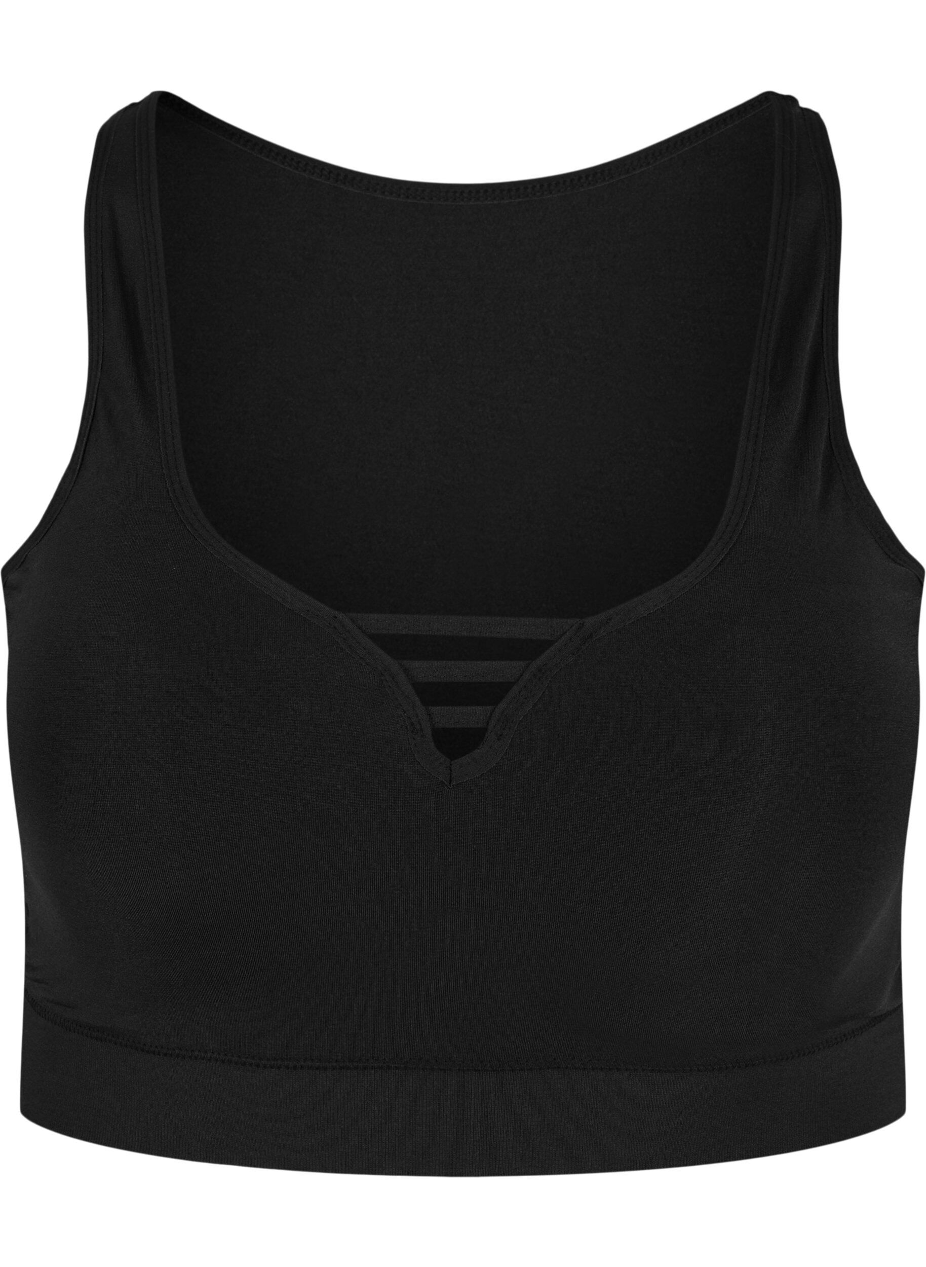 Zizzifashion Lightly padded bra with string details, Black, Packshot image number 0