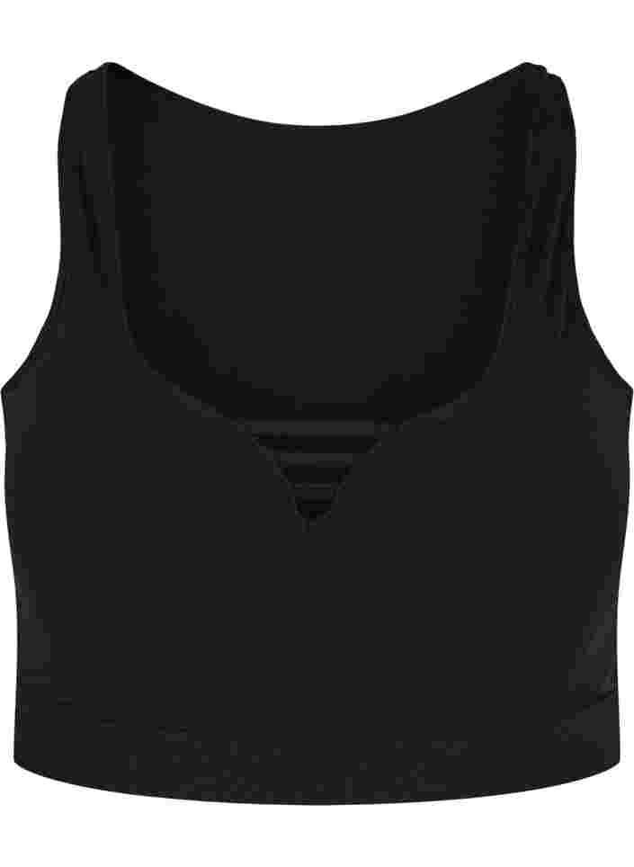 Lightly padded bra with string details, Black, Packshot image number 0