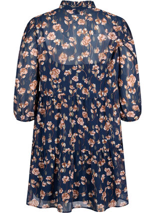 Tunic with floral print and lurex, Rose Flower AOP, Packshot image number 1