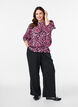 Viscose blouse with 3/4 sleeves and balloon effect, Pink, Model image number 1