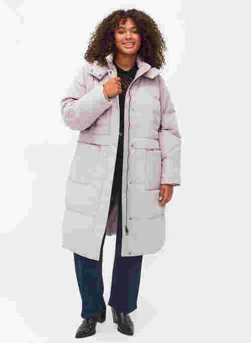 Winter jacket with hood and pockets