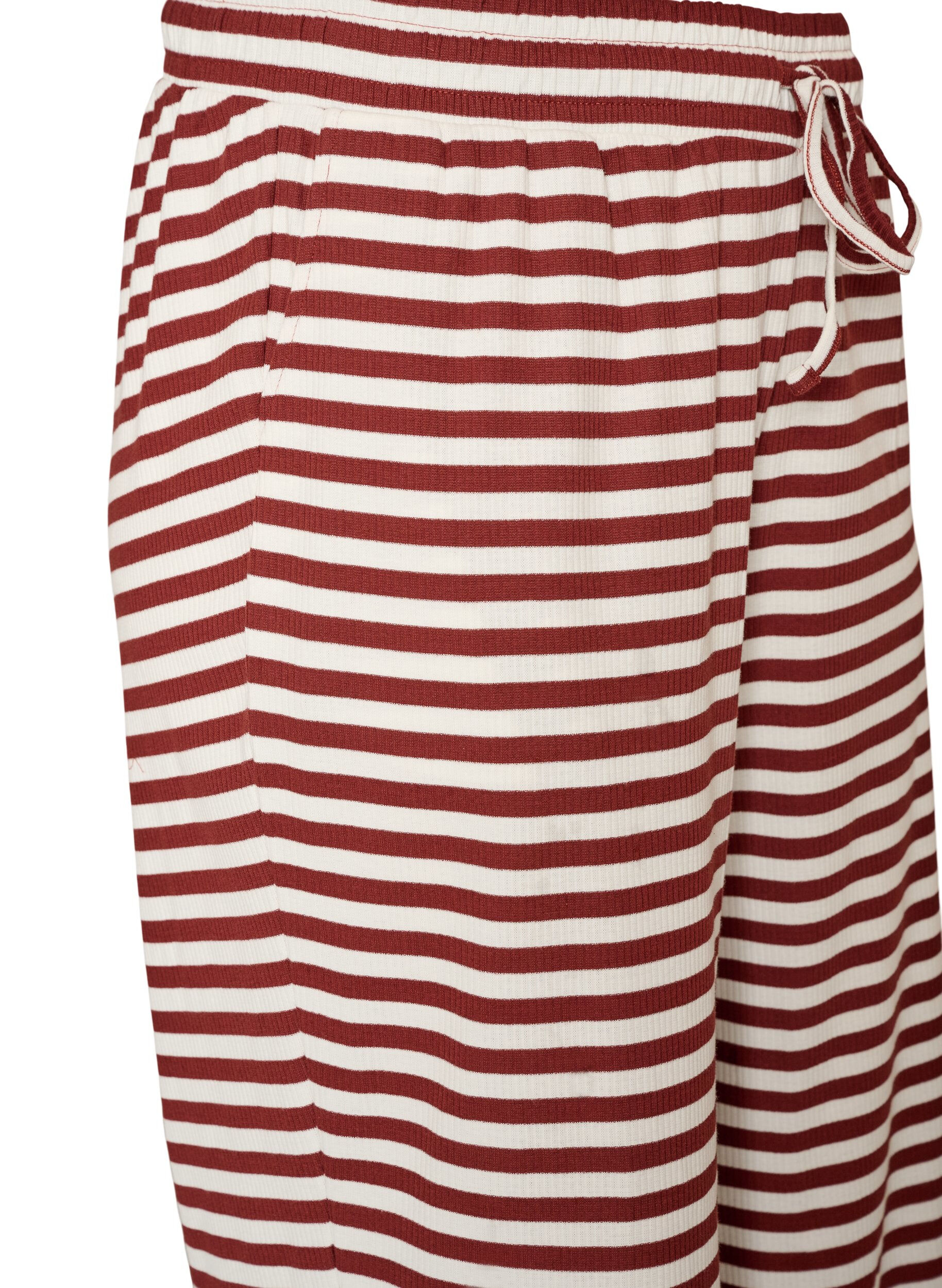 ZizzifashionStriped pyjama bottoms with a high waist and wide legs, Red, Packshot image number 2