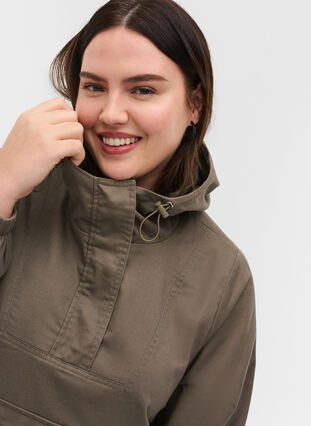 Anorak with a hood and pocket, Bungee Cord , Model image number 2