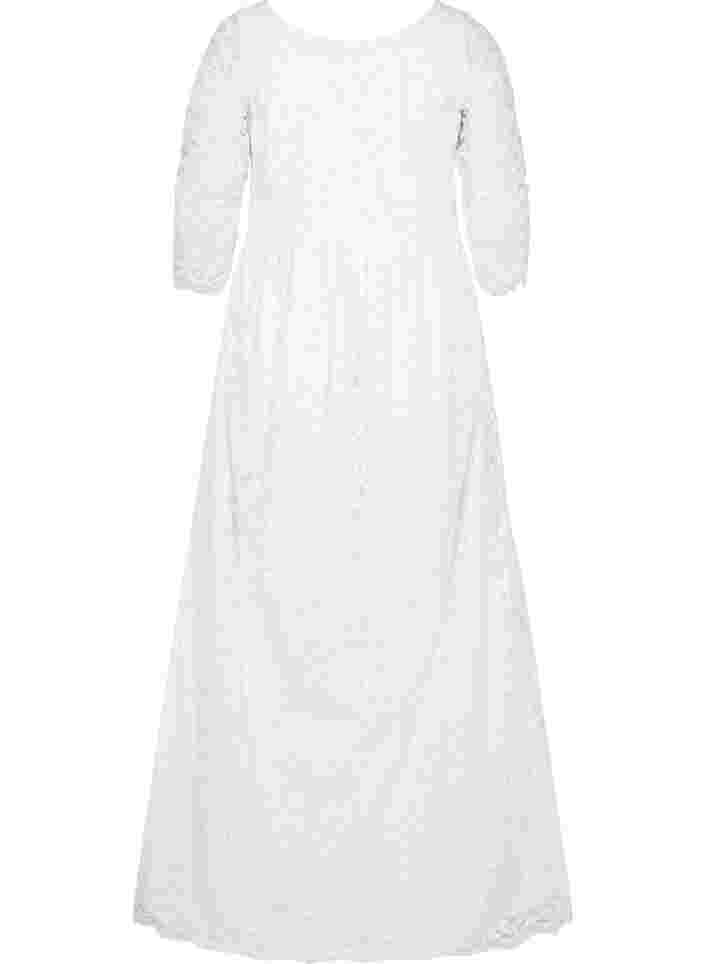 Lace wedding dress with 3/4 sleeves, Star White, Packshot image number 1