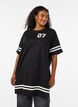 Short T-shirt dress with sporty details, Black, Model image number 0