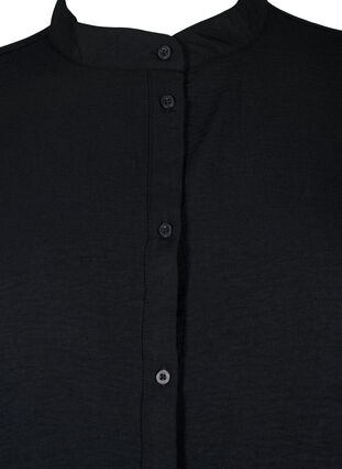 Shirt blouse with crochet details, Black, Packshot image number 2