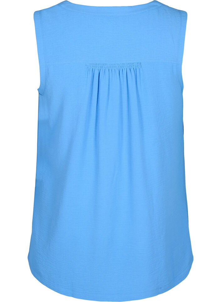 Sleeveless top with wrinkle details, Blue, Packshot image number 1