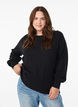 Knit blouse with centre seam and raglan sleeves, Black, Model image number 0