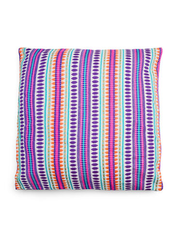 Cushion cover with colourful pattern, Purple Comb, Packshot image number 0