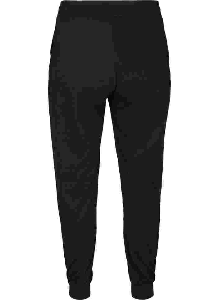 Loose workout trousers with pockets, Black, Packshot image number 1