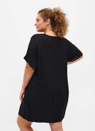 Viscose beach dress, Black, Model image number 1