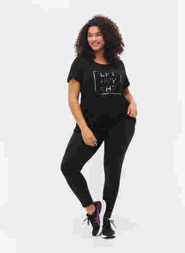 Sports t-shirt with print, Black w. LFT, Model image number 2