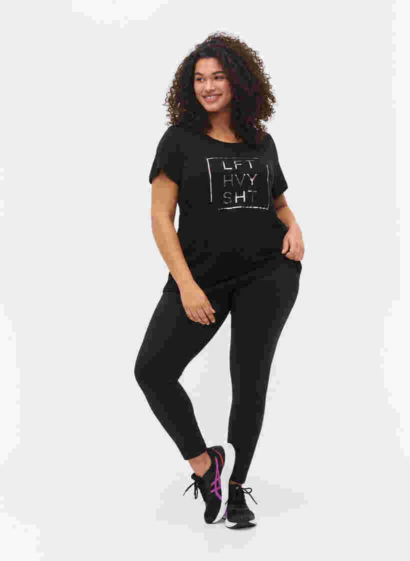 Sports t-shirt with print, Black w. LFT, Model image number 2