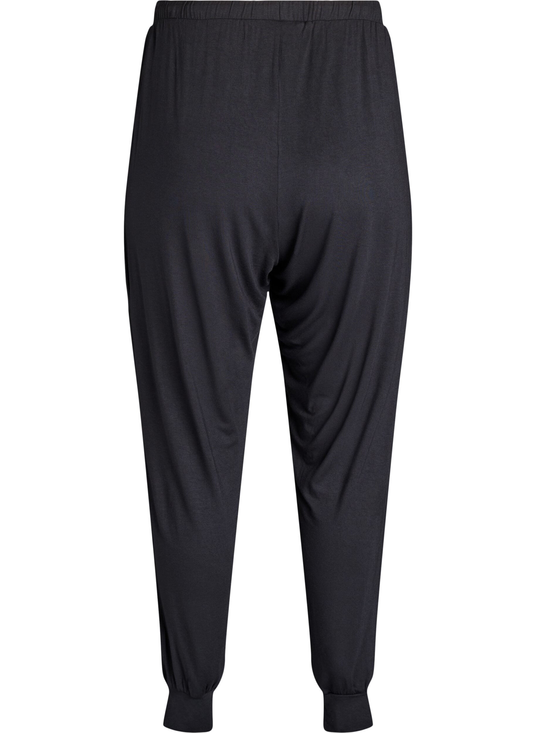 Zizzifashion Night trousers in modal with high waist, Black, Packshot image number 1