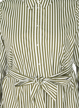 Striped shirt dress in cotton, Ivy Green, Packshot image number 2